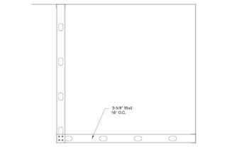 Framed studs 16” on-center to deck and inconsistent visuals