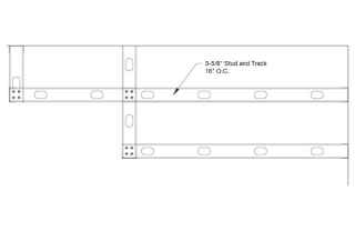 Framed studs 16” on-center to deck and inconsistent visuals